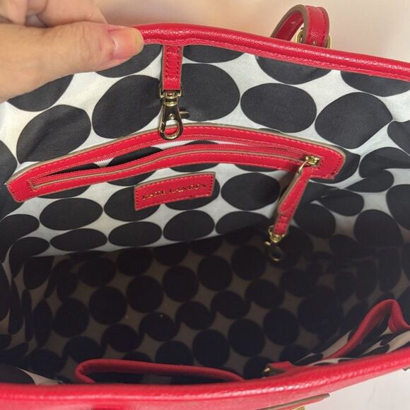 Kate Landry Red Designer Limited Tote Shoulder Bag Style - Picture 5 of 9